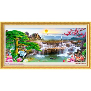 Tranh thêu chữ thập Thiên nhiên giao hòa 123x62