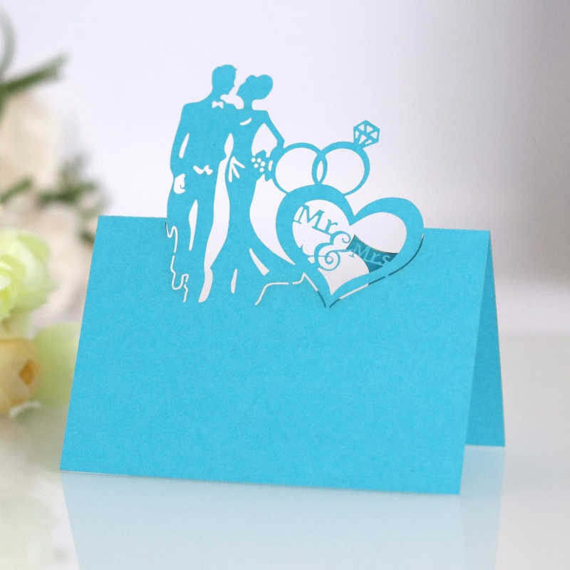 Thẻ Tên Để Bàn Tiệc Cưới Hình Trái Tim Phong Cách kiss MRS