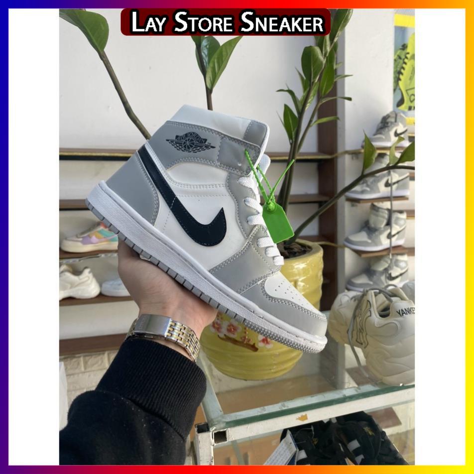 Giày thể thao sneaker Jordan Xám Cao, Giày JD 1 xám cao SMOKE GREY full box bill -LAYST