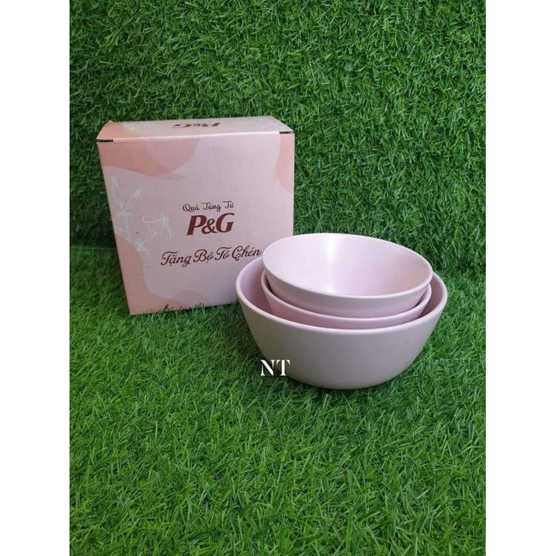 Bộ tô chén sứ Hồng Pastel cao cấp - HKM P&amp;G.