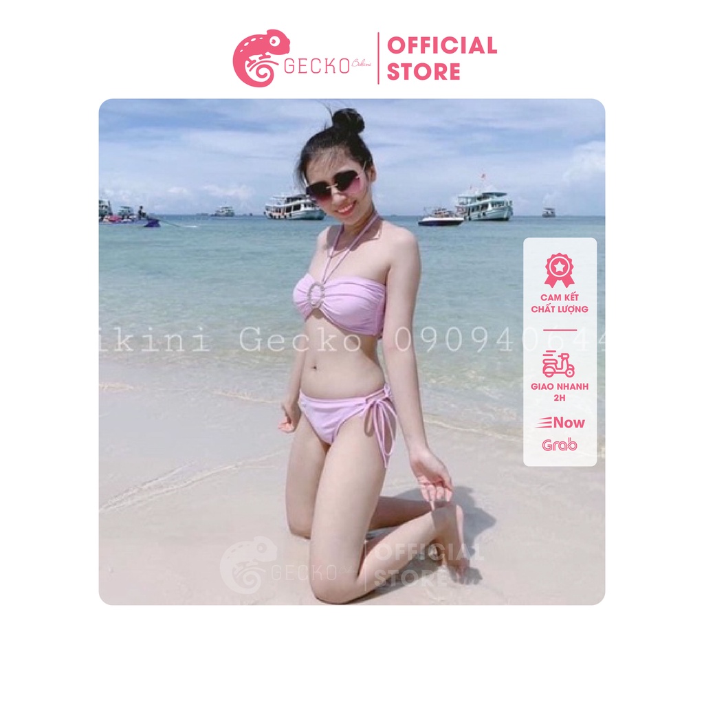 Bikini Đồ Bơi 2 Mảnh Tím Mộng Mơ, Kèm Dây Áo Tháo Rời GK0243 (Ảnh Thật)