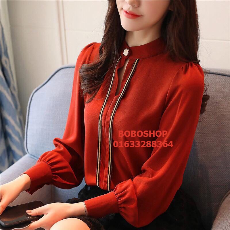 Áo sơ mi công sở ❣️FREESHIP❣️ Áo Phối Sọc Sang Chảnh- Hàng thiết kế chuẩn