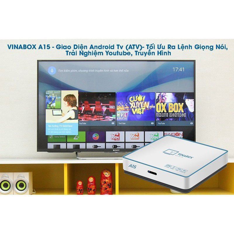 Android TV Box Vinabox A15, xem truyền hình bản quyền miễn phí, hệ điều hành Android TV