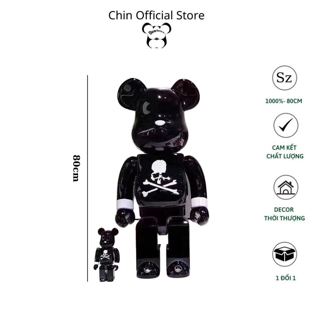 Bearbrick 1000, gấu bearbrick 50cm, bản đầu nâu cực chất - Chin Official Store