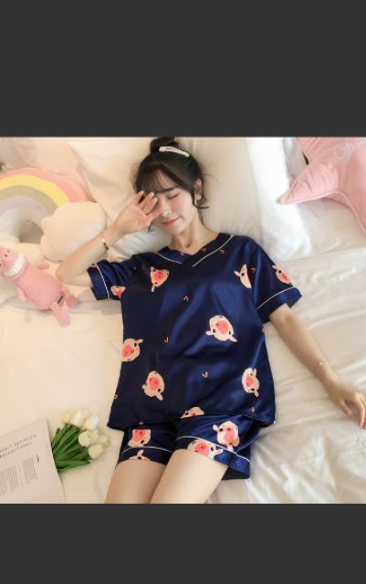 (Có video ảnh thật) Đồ ngủ phi lụa 😉 #form rộng#thoải mái#size lớn#dưới 75kg | BigBuy360 - bigbuy360.vn