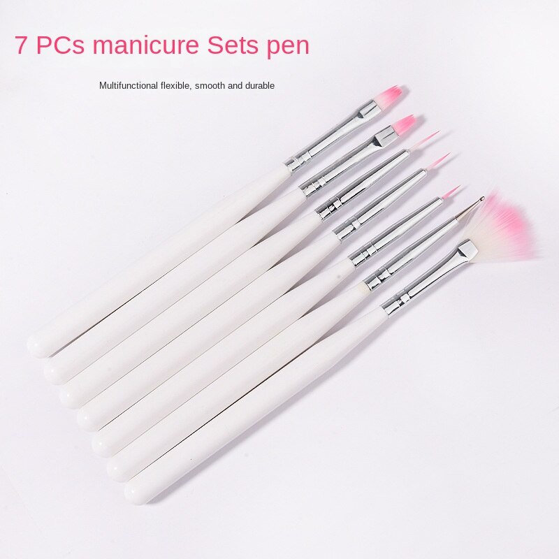Bộ bút vẽ móng 7PC / bút khắc bút vẽ bút vẽ móng / Bàn chải trị liệu bằng ánh sáng đa năng / Dụng cụ làm móng