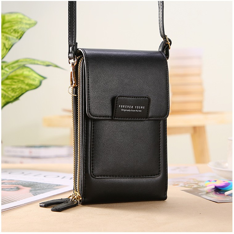 Ví nữ đựng điện thoại hai khóa kéo  thời trang BAG U DF195