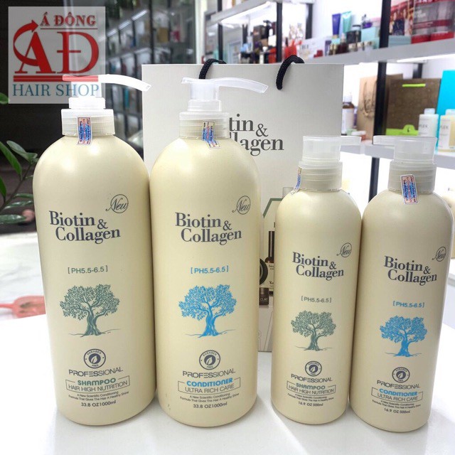 [Chính hãng] [1000mlx2] Cặp dầu gội xả Biotin & Collagen trắng phục hồi chống rụng và kích thích mọc tóc của Ý 1000ml | BigBuy360 - bigbuy360.vn