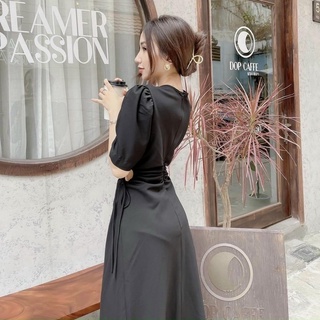 Đầm váy freesize cổ tròn khoéc eo 3 màu