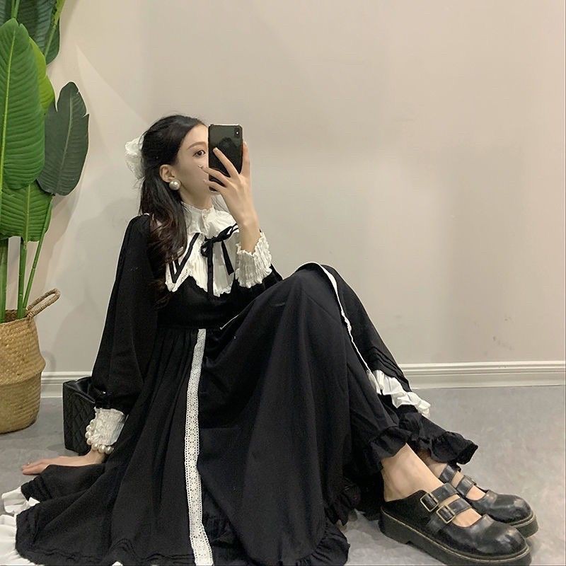 Đầm Cổ điển Nữ tu đầm Lolita đen