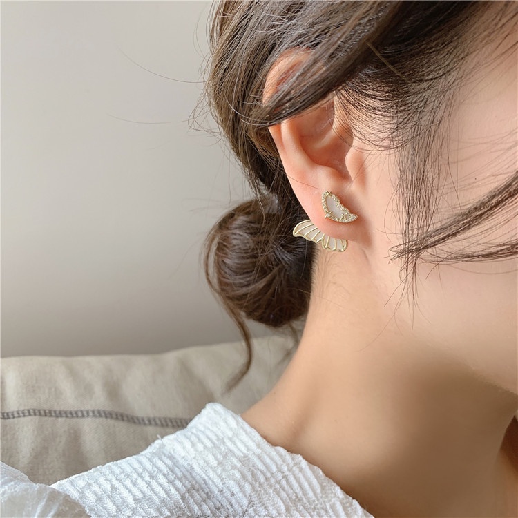 Bông Tai Mạ Bạc 925 Đính Đá Quý Hình Học Đơn Giản Phong Cách Hàn Quốc