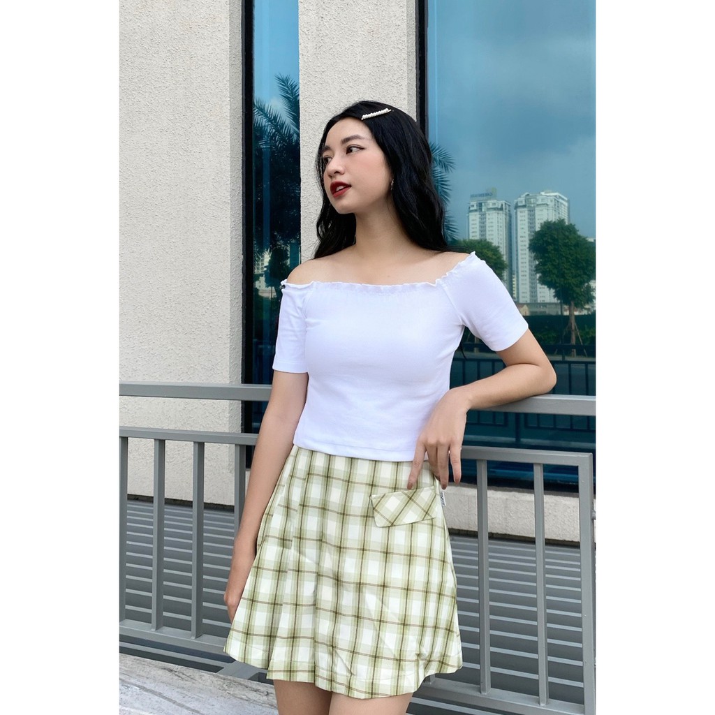 Chân váy chữ a xếp ly 1 bên kẻ caro JAW0443 - 92Wear | BigBuy360 - bigbuy360.vn