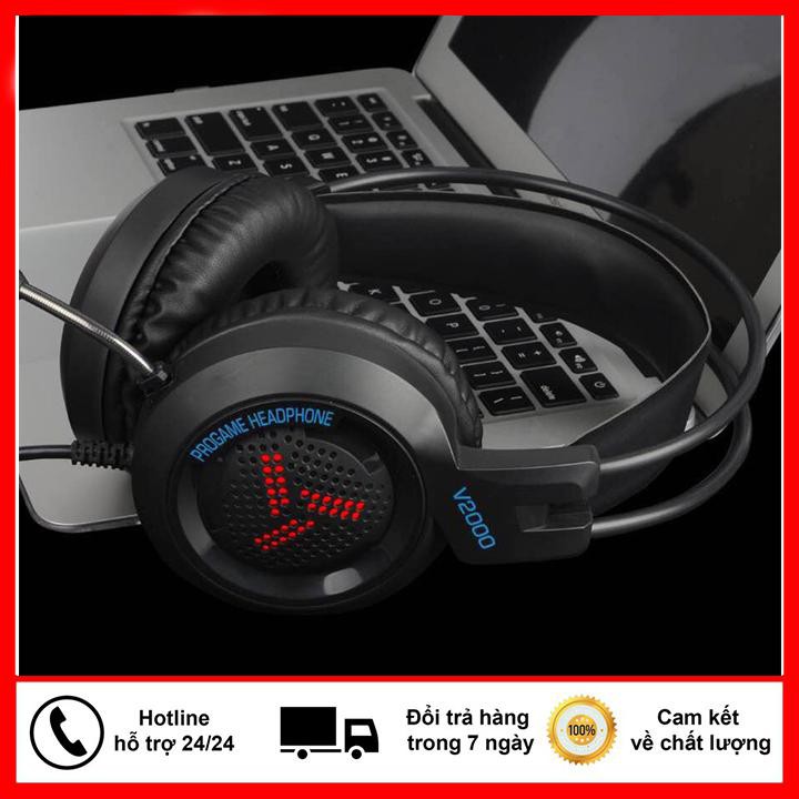 [ĐẲNG CẤP GAME PRO] Tai nghe Gaming có mic V2000 Gaming; tai nghe chơi pubg, game mobile