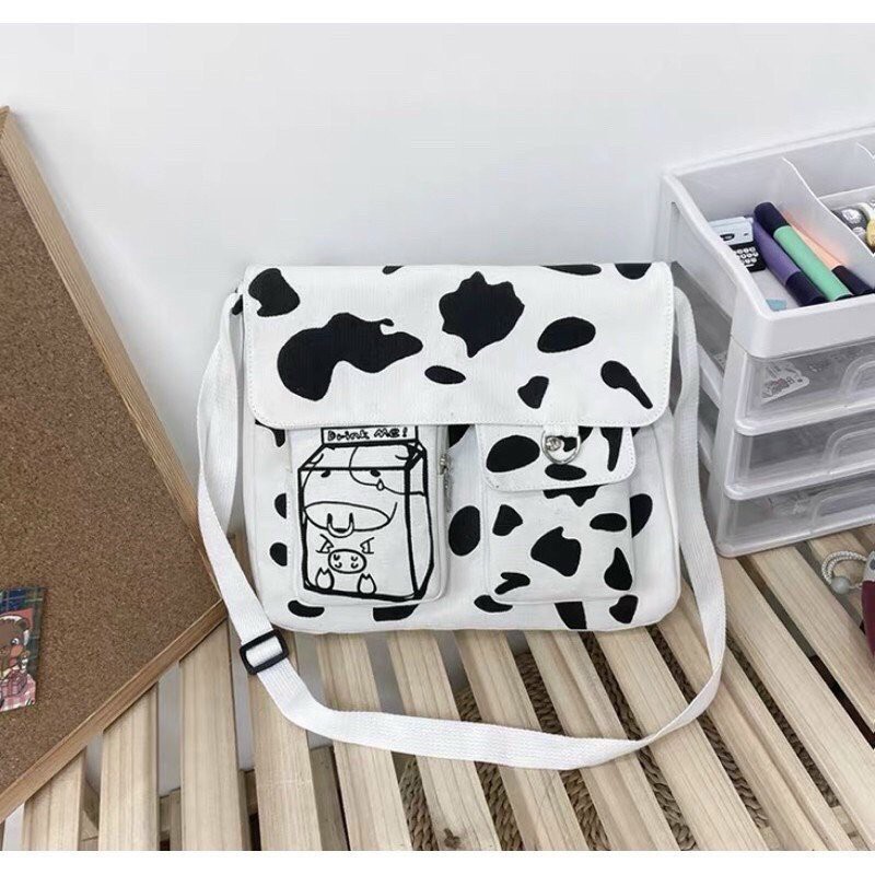 [Mã FAMAYWA2 giảm 10K đơn 50K] Túi tote đeo chéo bò sữa - Túi đeo bò sữa hàn quốc | BigBuy360 - bigbuy360.vn