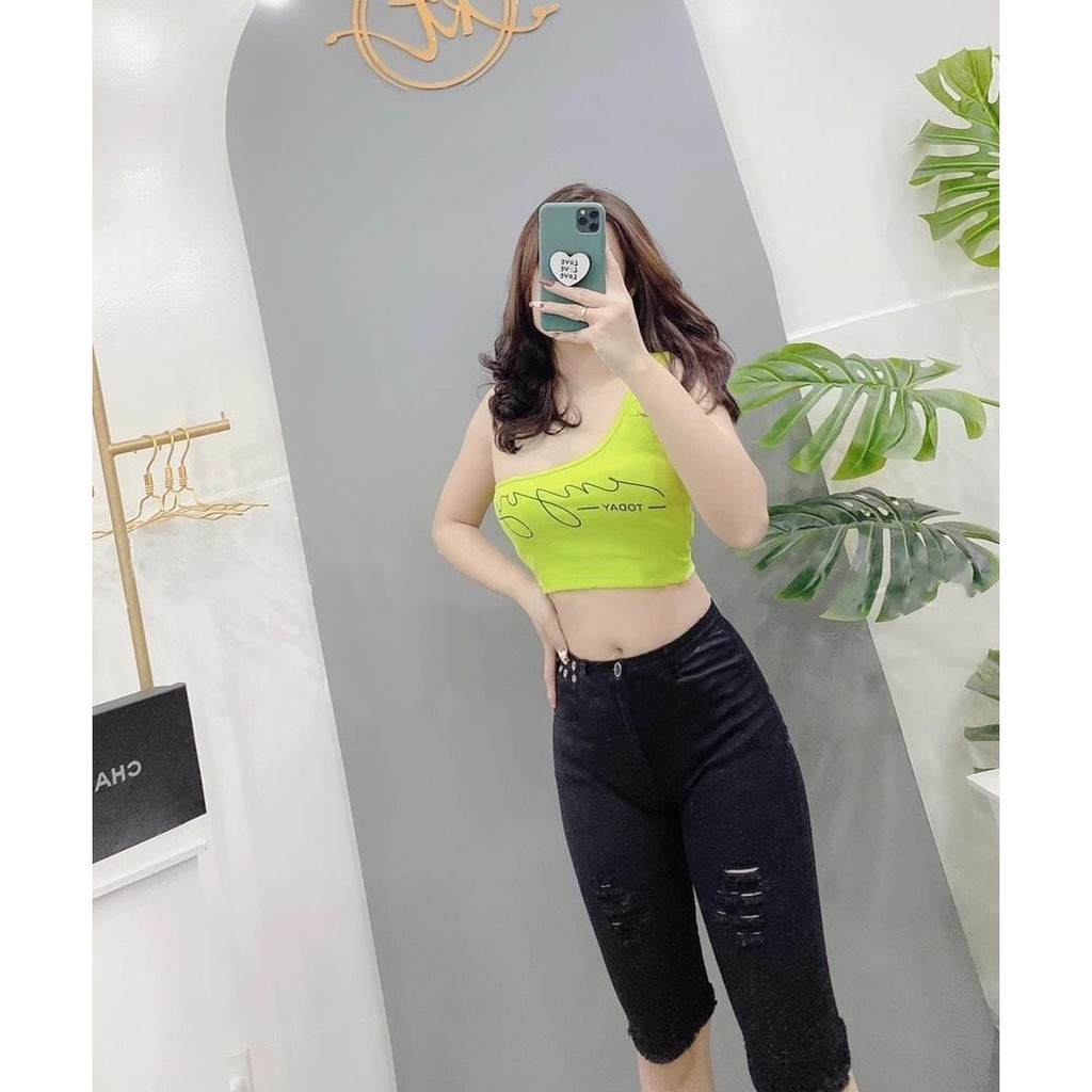 [HÌNH THẬT] ÁO BA LỖ LỆCH VAI MỘT TAY CROPTOP NGẮN NỮ ÔM BODY HOT GIRL ULZZANG HÀN QUỐC SWAG CHẤT 78