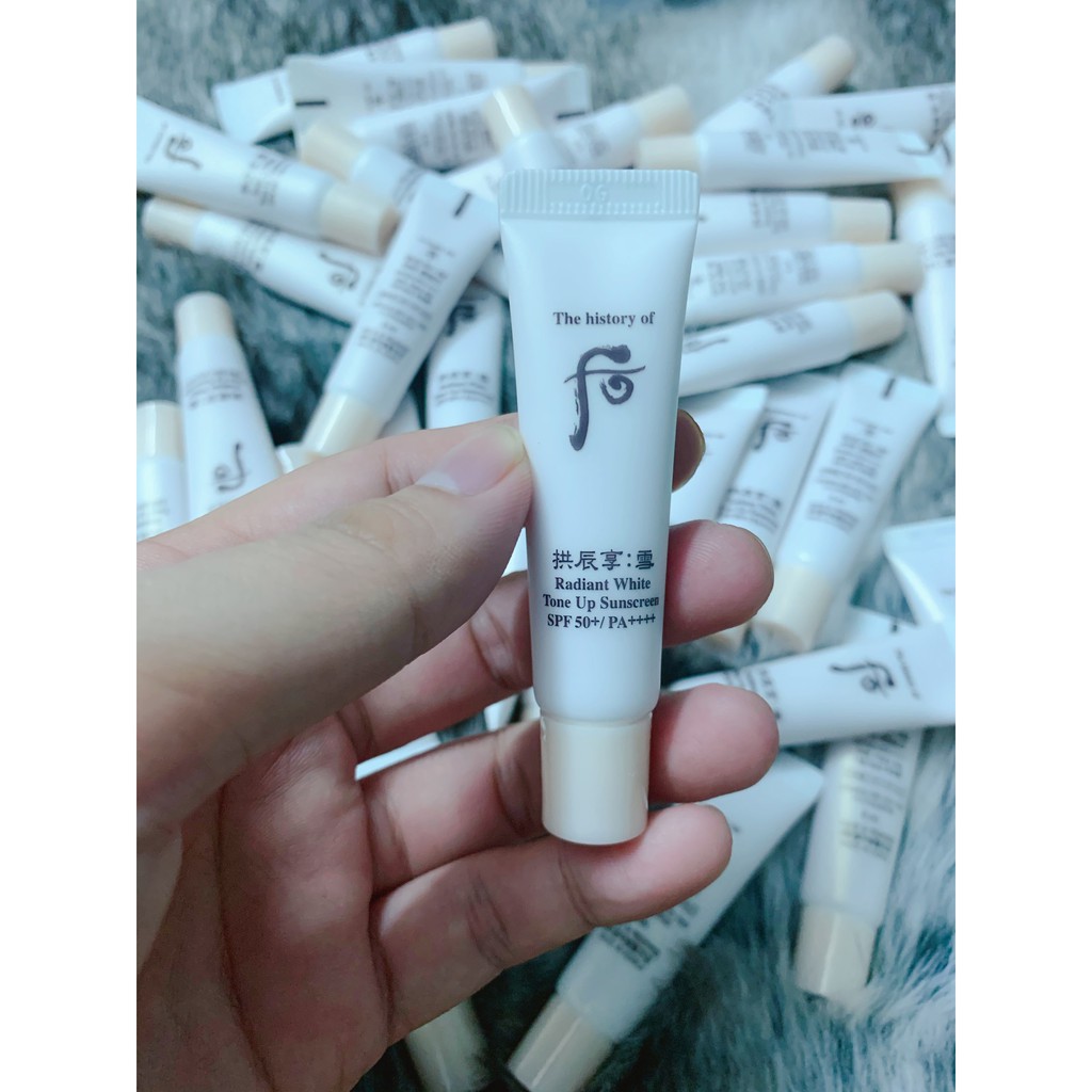 Kem chống nắng dưỡng trắng,nâng tone da Whoo Radiant White Tone Up Sunscreen SPF50+/ PA++++ mini