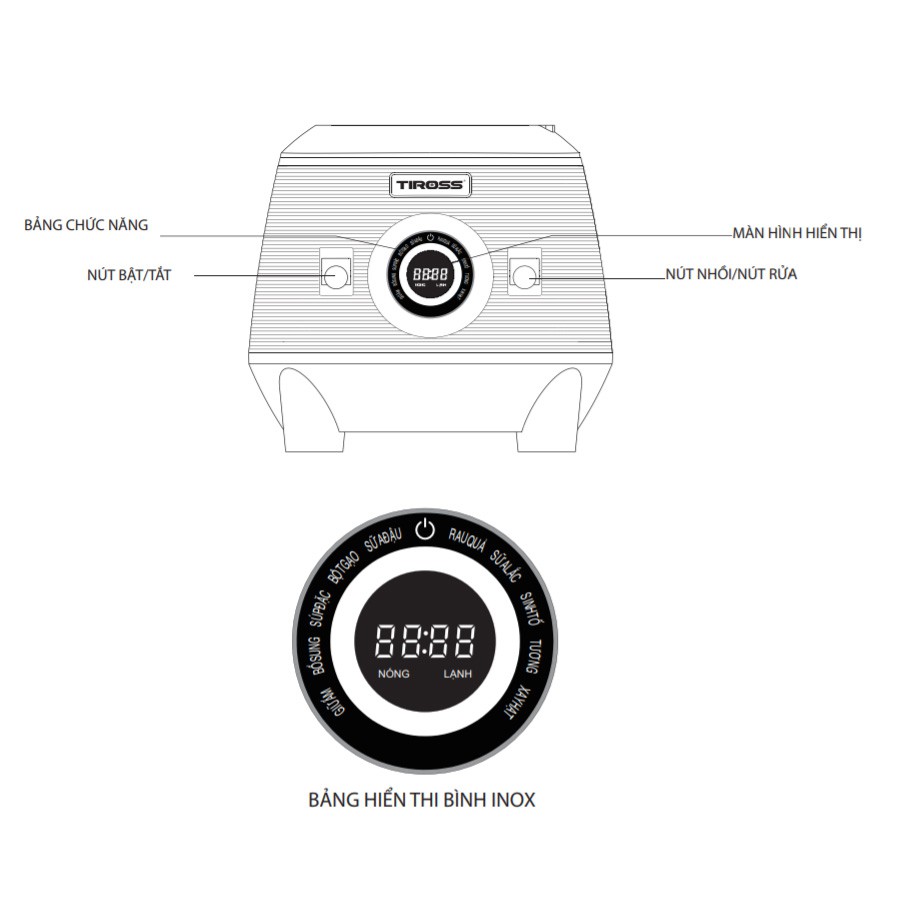 Máy làm sữa hạt đa năng TS9821 - Tặng kèm ấm đun đa năng Tiross TS1366