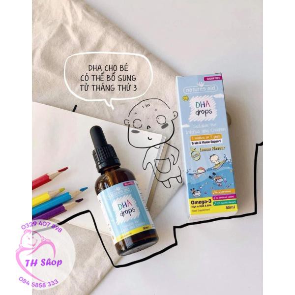 DHA Nature Aids, DHA Drops Hỗ Trợ Phát Triển Trí Tuệ Cho Bé Từ 3 Tháng 50ml | BigBuy360 - bigbuy360.vn