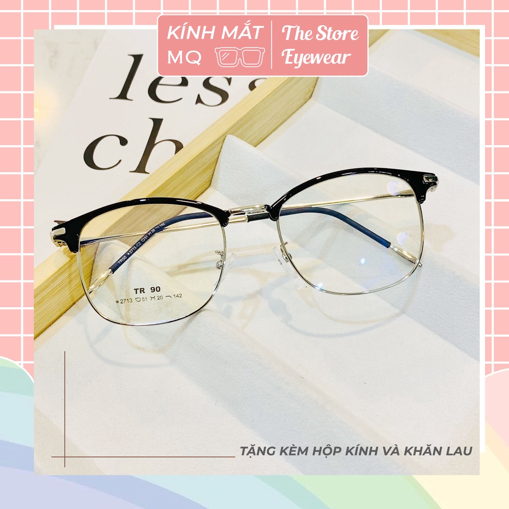 Gọng kính nam nữ, form vuông bầu Basic dễ đeo 2713 Siêu hot - Kính Mắt Five Minutes