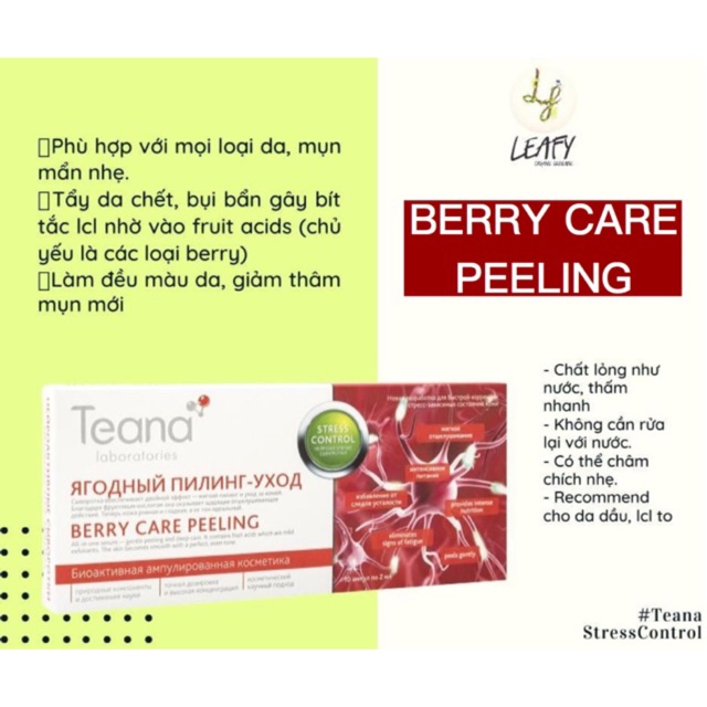 Serum Teana Berry Care Peeling peel da hoá học giảm sẹo rỗ thâm mụn