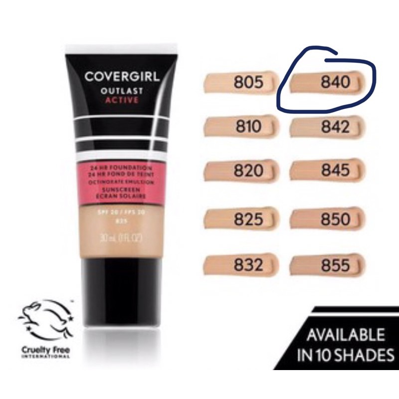 (Hàng tăng không bán) Kem nền Covergirl Outlast Active-Tone 840 da sáng tự nhiên | BigBuy360 - bigbuy360.vn