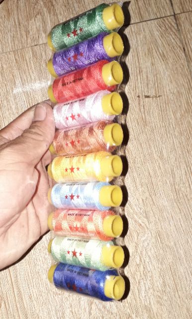 Sét 10 cuồn chỉ khâu may vá hoặc thêu hoặc may vá có 10 màu khác nhau