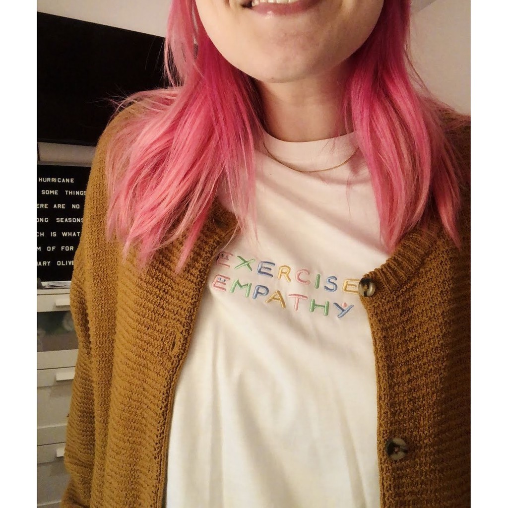 Áo thun thêu cotton unisex EXERCISE EMPATHY