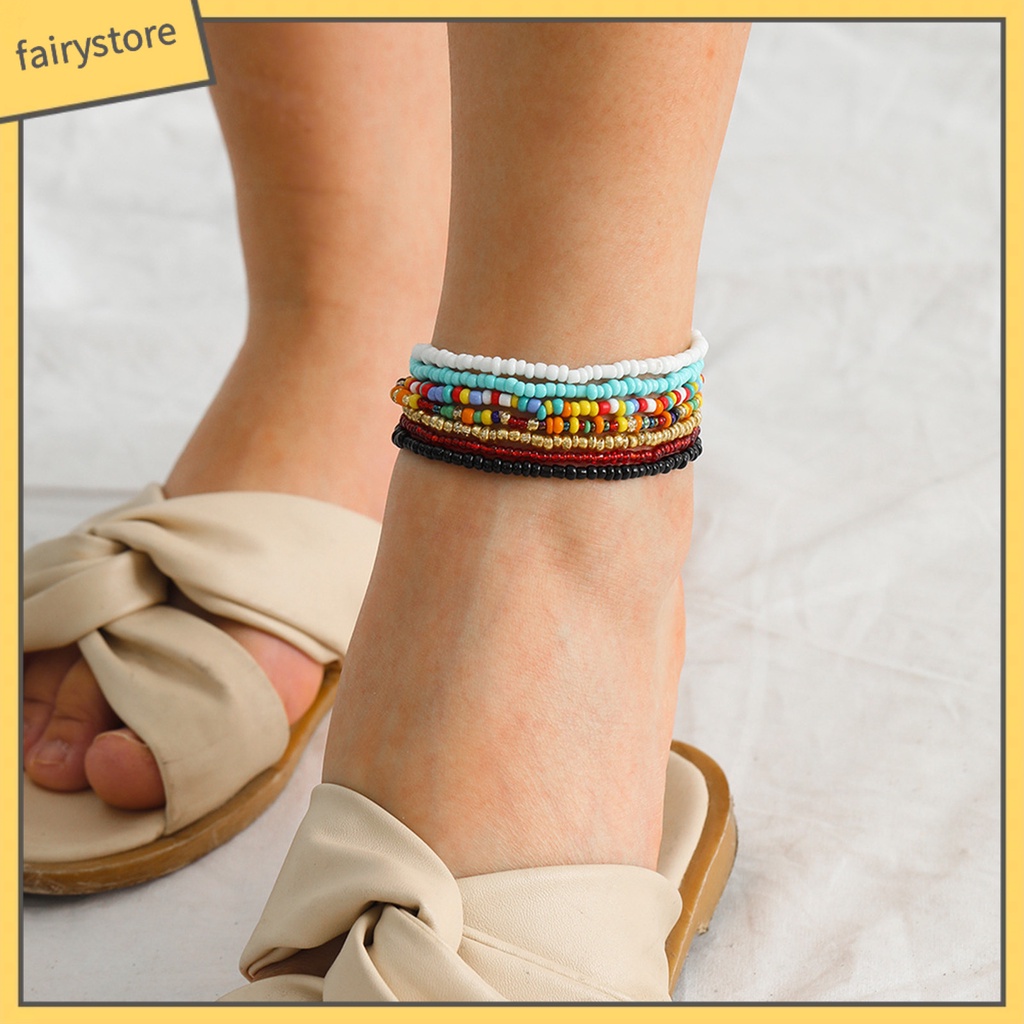 Lắc chân/ vòng tay tự làm thủ công nhiều màu sắc đáng yêu thời trang đi biển