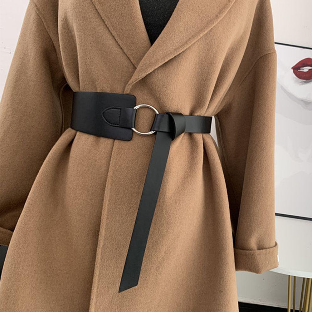 MAG Thắt Lưng Da Pu Màu Trơn Khoen Tròn Thời Trang Cho Nữ