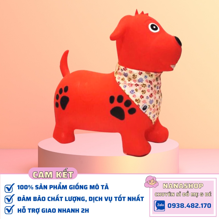 Sỉ/Lẻ] Thú nhún hình cún con màu đỏ Toys House PA1416 chính hãng