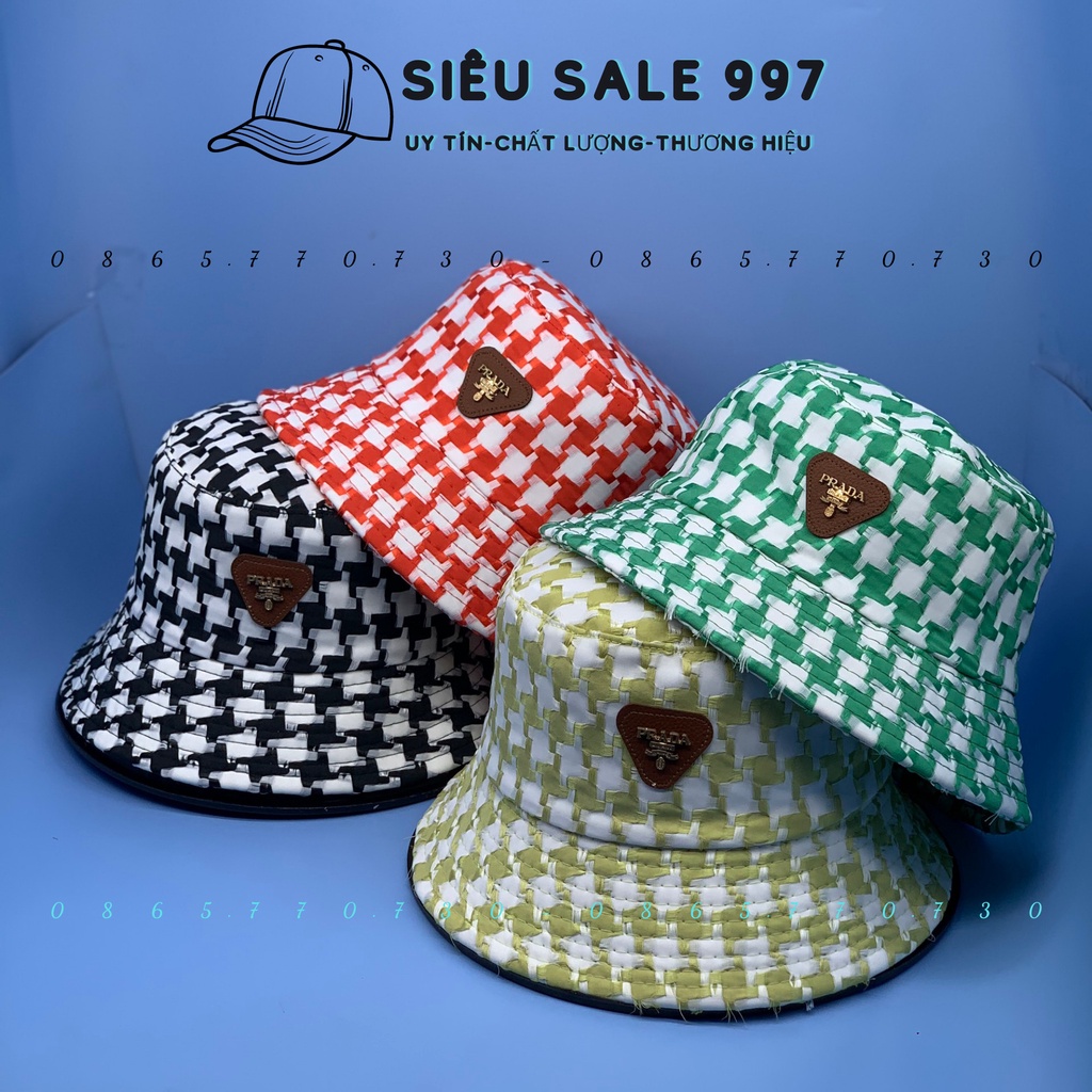 MŨ BUCKET ZICZAC BỜ RA ĐÀ CHẤT LƯỚI CƯỚC LOGO TAM GIÁC HOT TREND