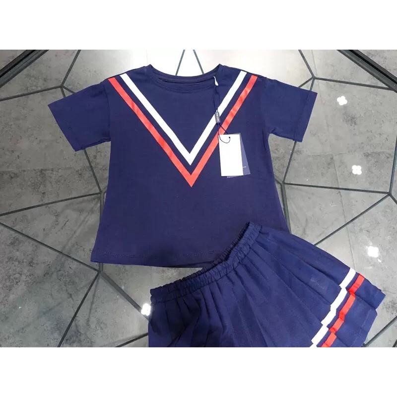 Sét áo váy bé gái PL 3-4 tuổi 🌈 Áo thun chân váy xếp li 0921