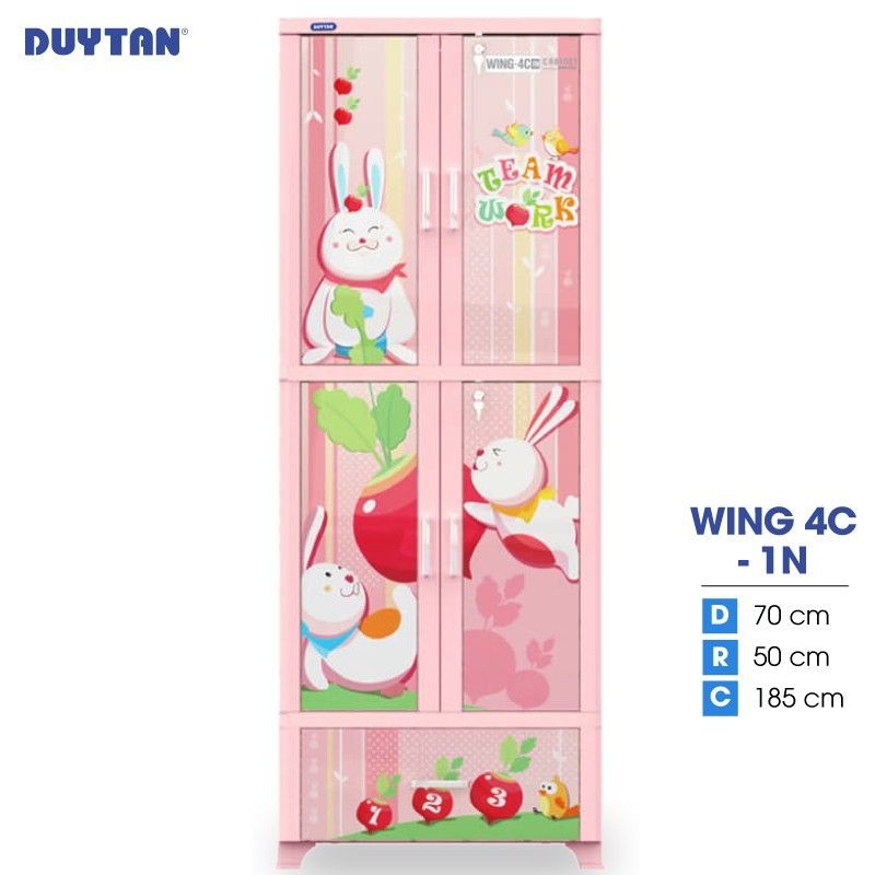 Tủ Wing 4C-1N (DUY TÂN) - 2 buồng treo đồ và 1 ngăn chứa quần áo