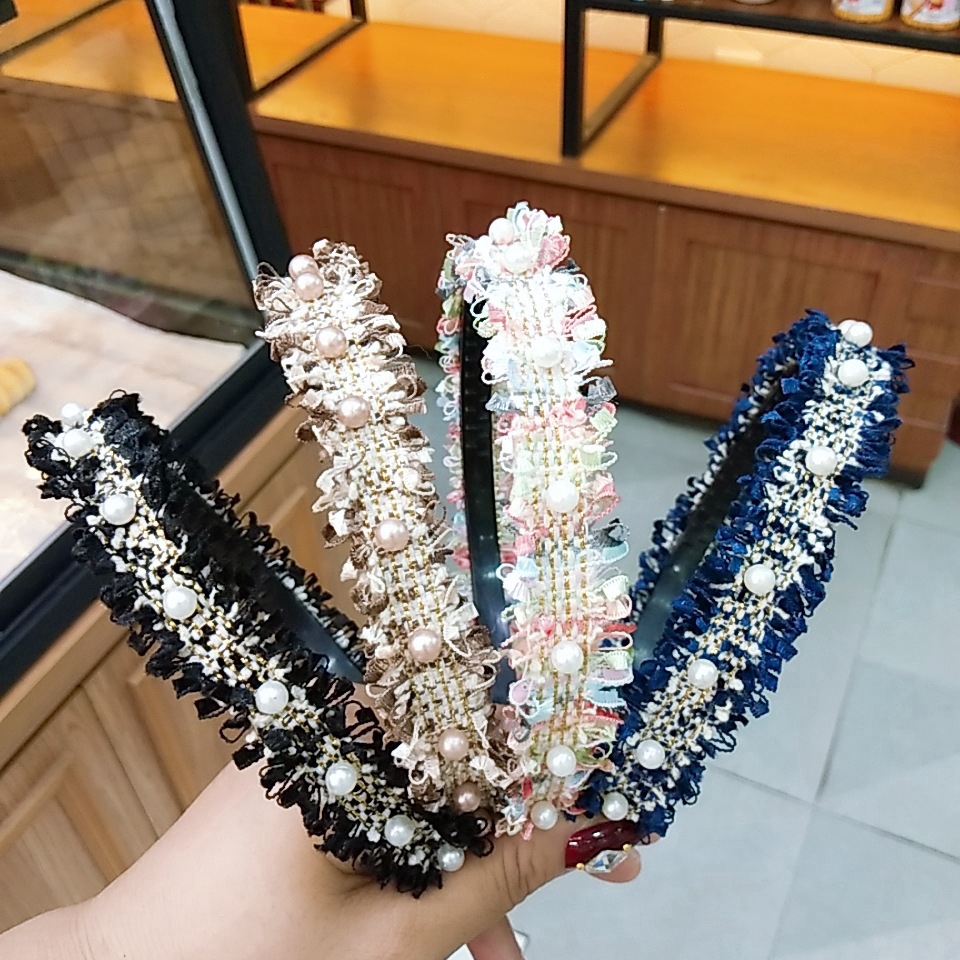 Korean version of "new summer style" small hair band, high-end non-slip hair accessories with pearl studs, all-match women's hair band in Europe and America.