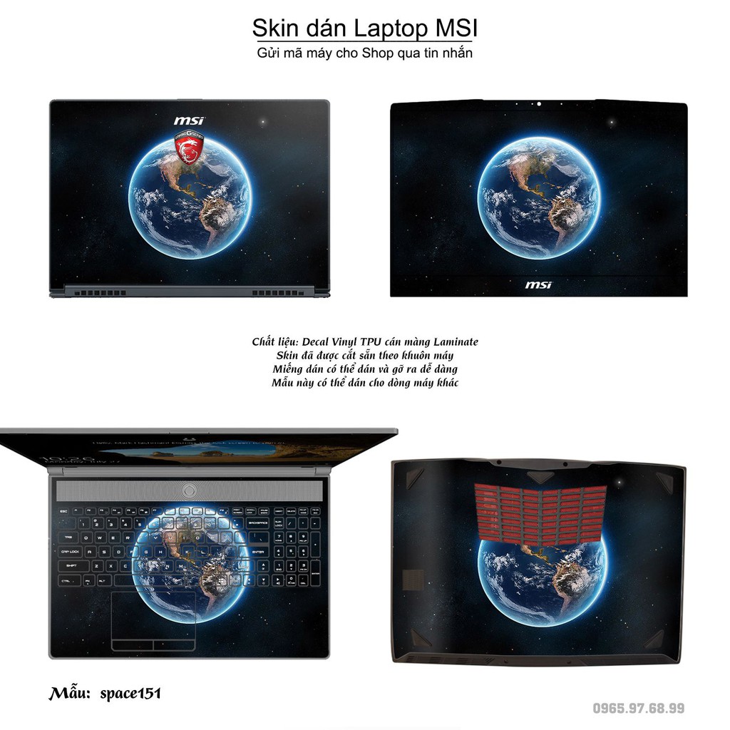 Skin dán Laptop MSI in hình không gian _nhiều mẫu 26 (inbox mã máy cho Shop)