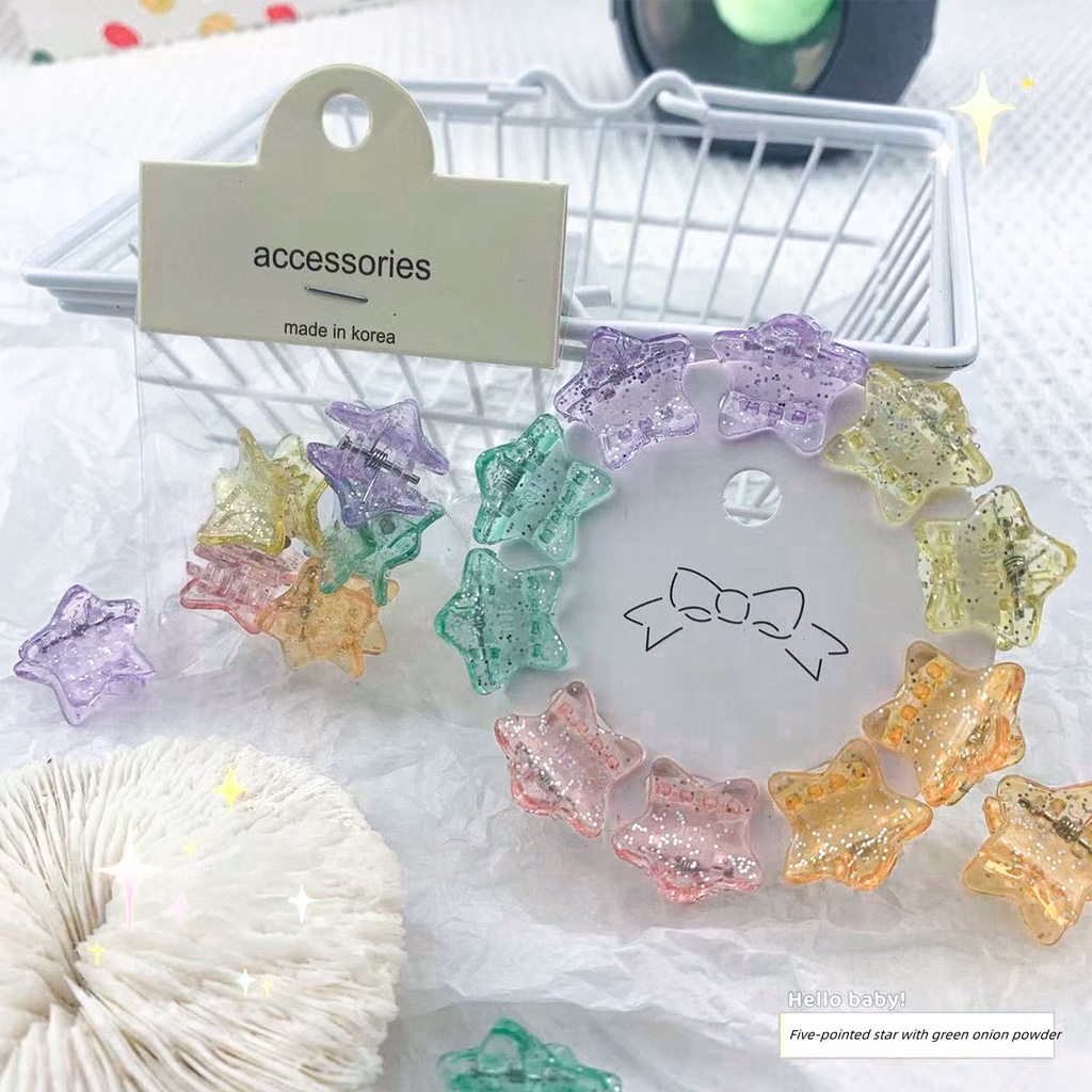 Kẹp Tóc Hình Ngôi Sao Năm Cánh Trong Suốt Phong Cách Hàn Quốc Dễ Thương Dành Cho Bé Gái