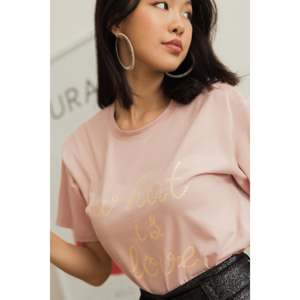 Áo Thun In Chữ What Is Love 3 Màu EDINI - A1223 - A1224 - A1226