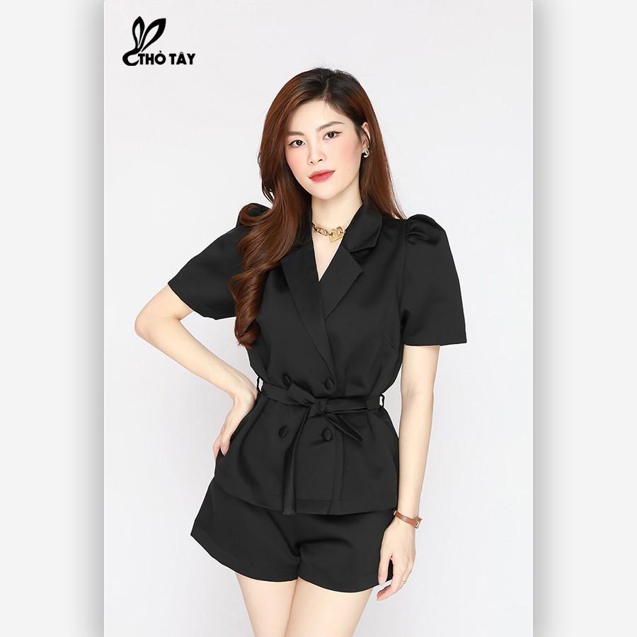 Sét vest kèm belt 2 màu THỎ TÂY S425BX700