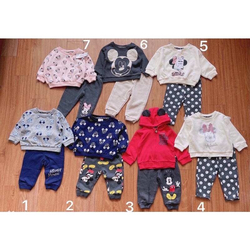 Set nỉ bông Disney dư cho bé trai bé gái