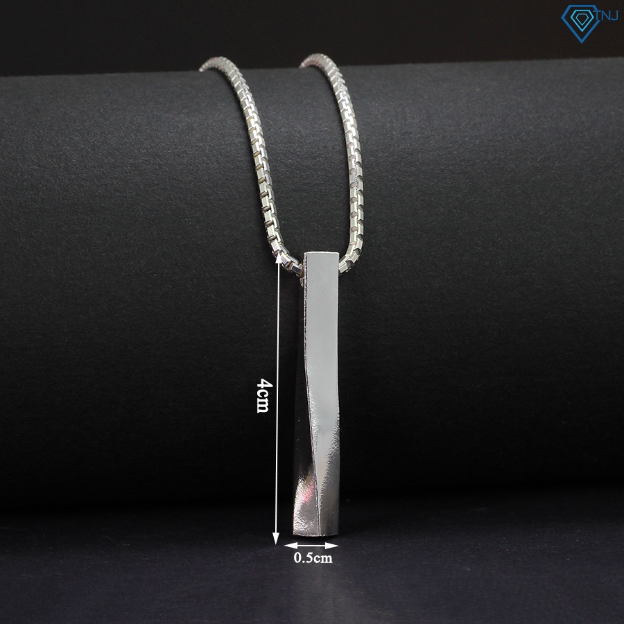 Dây chuyền bạc nam hình trụ xoắn khắc tên cá tính DCA0075 - Trang sức TNJ