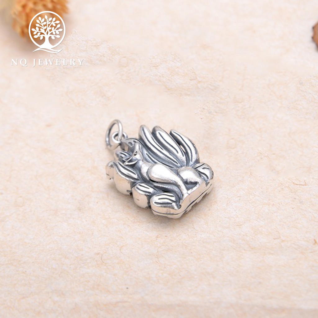 Charm bạc hồ ly 9 đuôi treo - NQ Jewelry