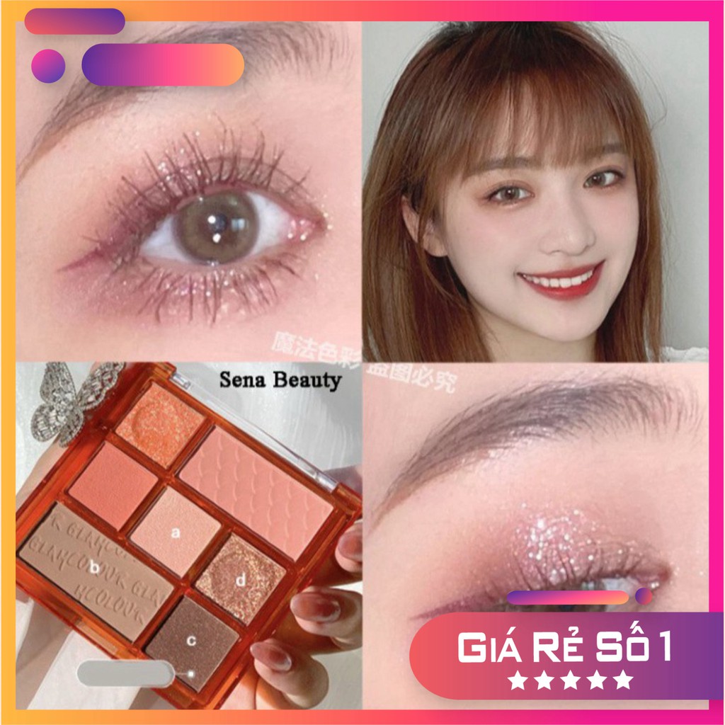 Bảng Phấn Mắt GlamColour 7 Ô REAL EYE PALLET Kết Hợp Phấn Má Và Nhũ Bắt Sáng Hiệu Ứng Ánh Kim - 11g | BigBuy360 - bigbuy360.vn