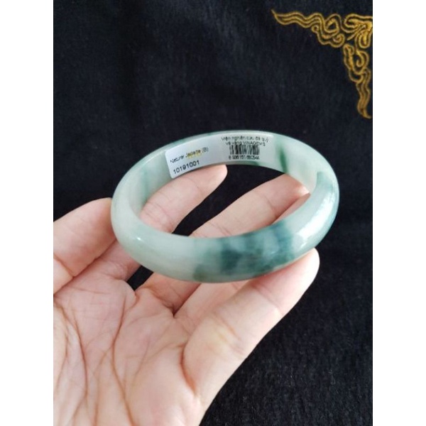 Vòng tay bản liền ngọc C.Thạch gà đen ni 58