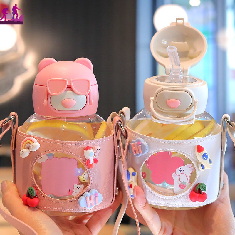 【50%off Today】 Bình Nước Nhựa Chịu Nhiệt Hình Dán Dễ Thương Không BPA Đáng Yêu Dùng Khi Chơi Thể Thao Ngoài Trời Mùa Hè Dành Cho Trẻ Em