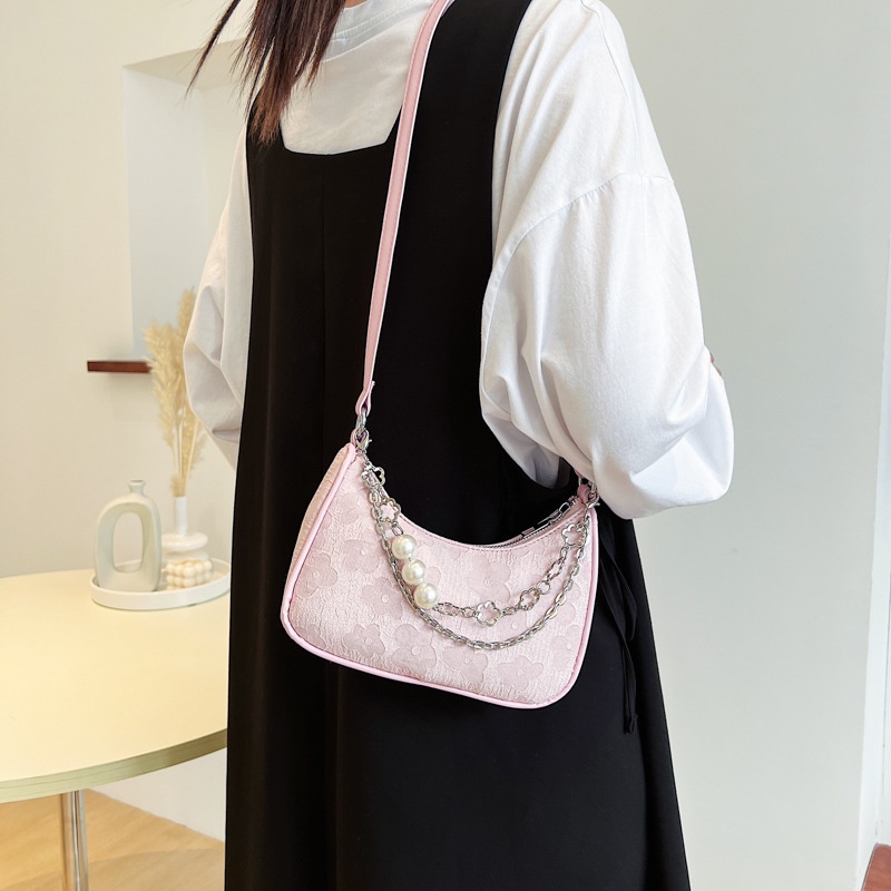 Túi Đeo Chéo Vai Hình Vuông Đính Ngọc Trai Thời Trang Mùa Hè 2022 Dành Cho Nữ