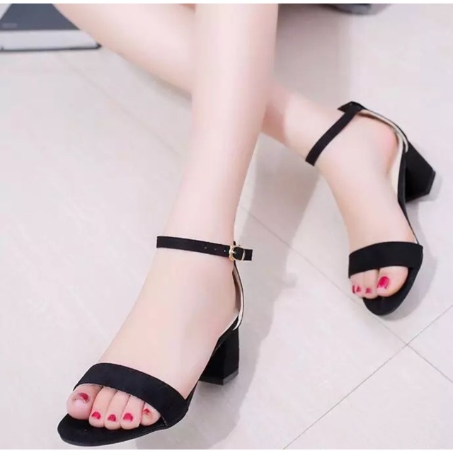 👠Dép xăng đan da lộn đế vuông thanh lịch cho bạn gái ❤️