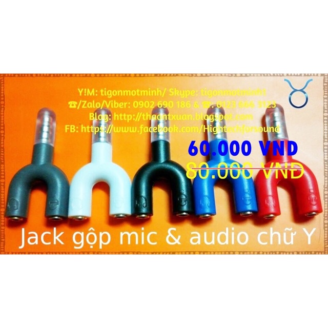 Jack gộp micro và audio chữ Y
