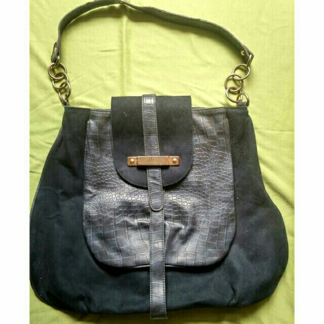 Túi si nhung phối da