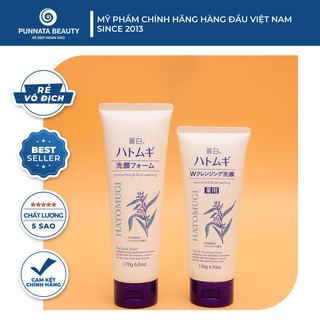 Sữa rửa mặt ý dĩ Hatomugi Naturie The W Cleansing Foam làm sáng da