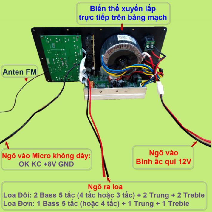 Mạch loa kéo Reverb Echo DSP dùng FET công suất 200W 8 ôm – 400W 4 ôm, loa kéo ĐÔI 5 – 4 – 3  tấc đứng